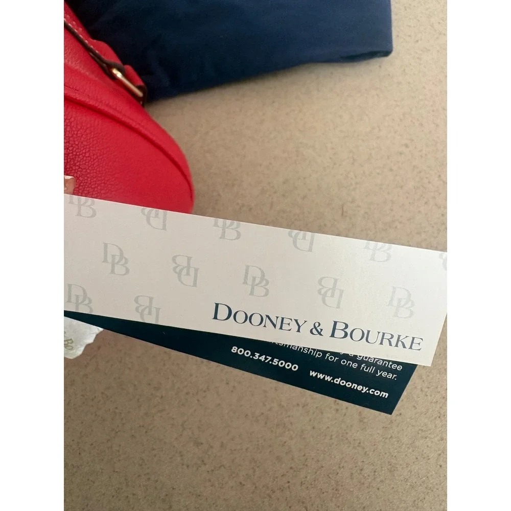 Dooney & Bourke Red Pebbled Leather Satchel with wallet Set  Luxury NWT‎